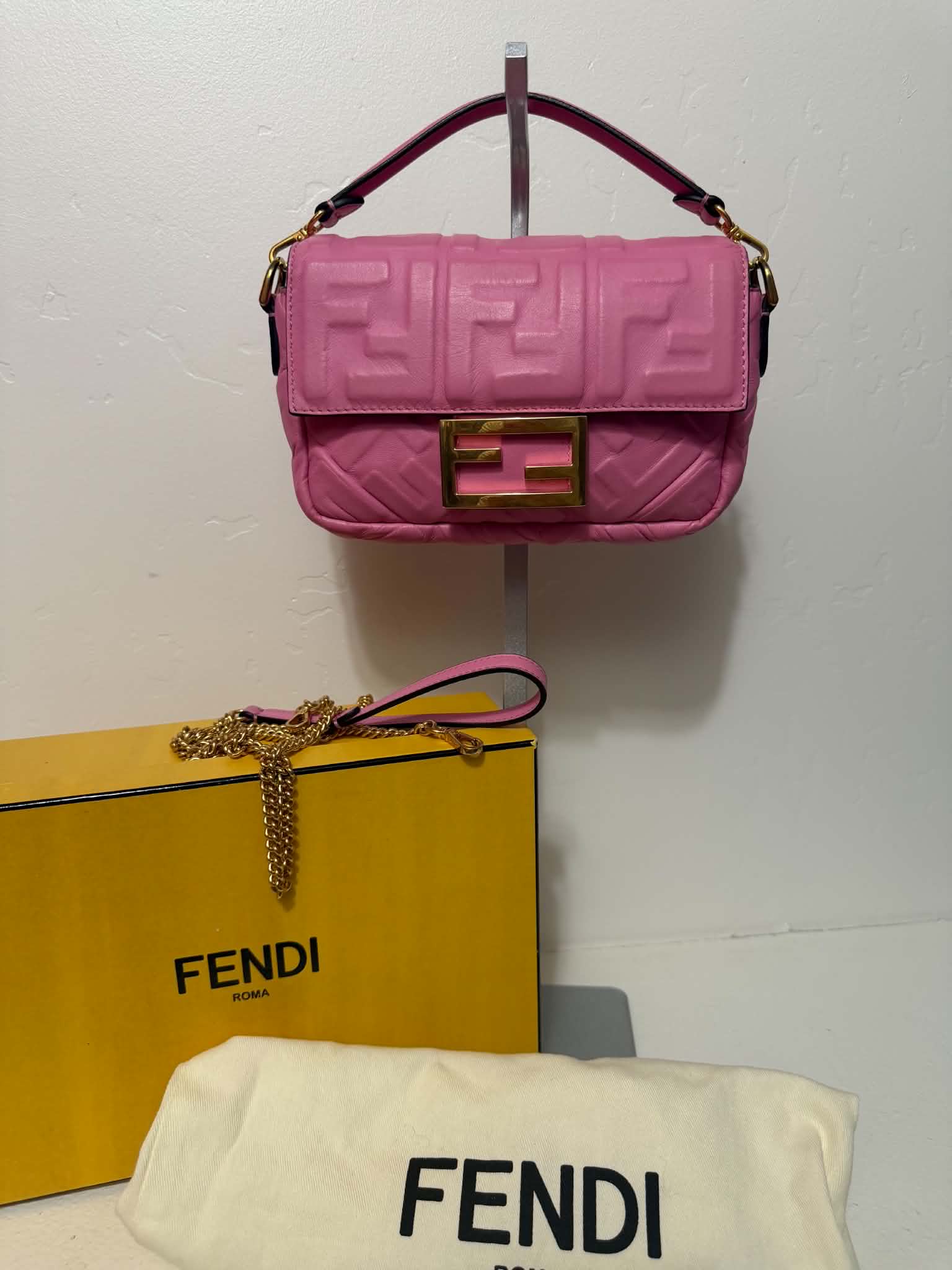 [ PRE LOVED ] FENDI Baguette Vegan Leather Handbag