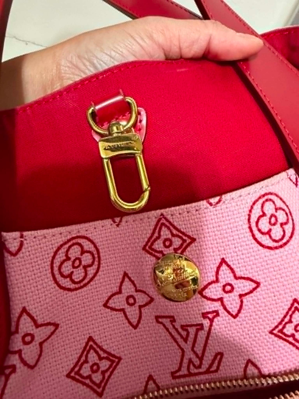 [ PRE LOVED ] LOUIS VUITTON Canvas Cabas Ipanema PM Pink