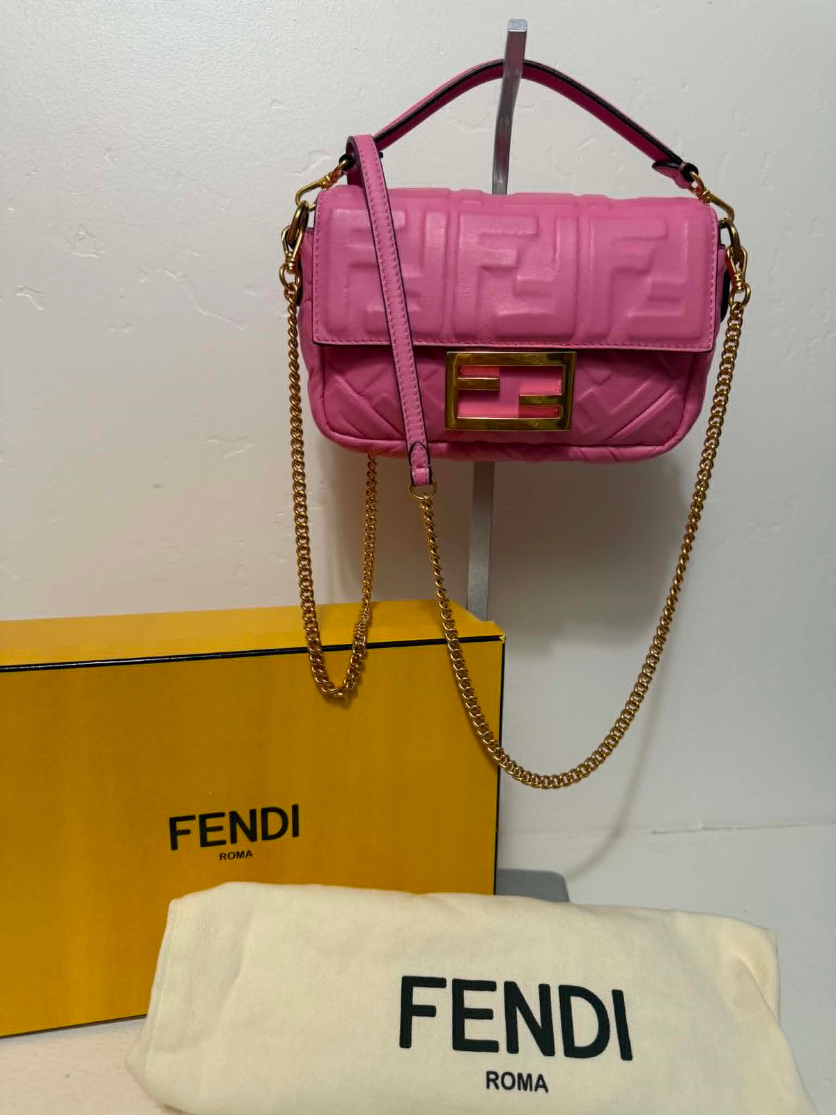 [ PRE LOVED ] FENDI Baguette Vegan Leather Handbag