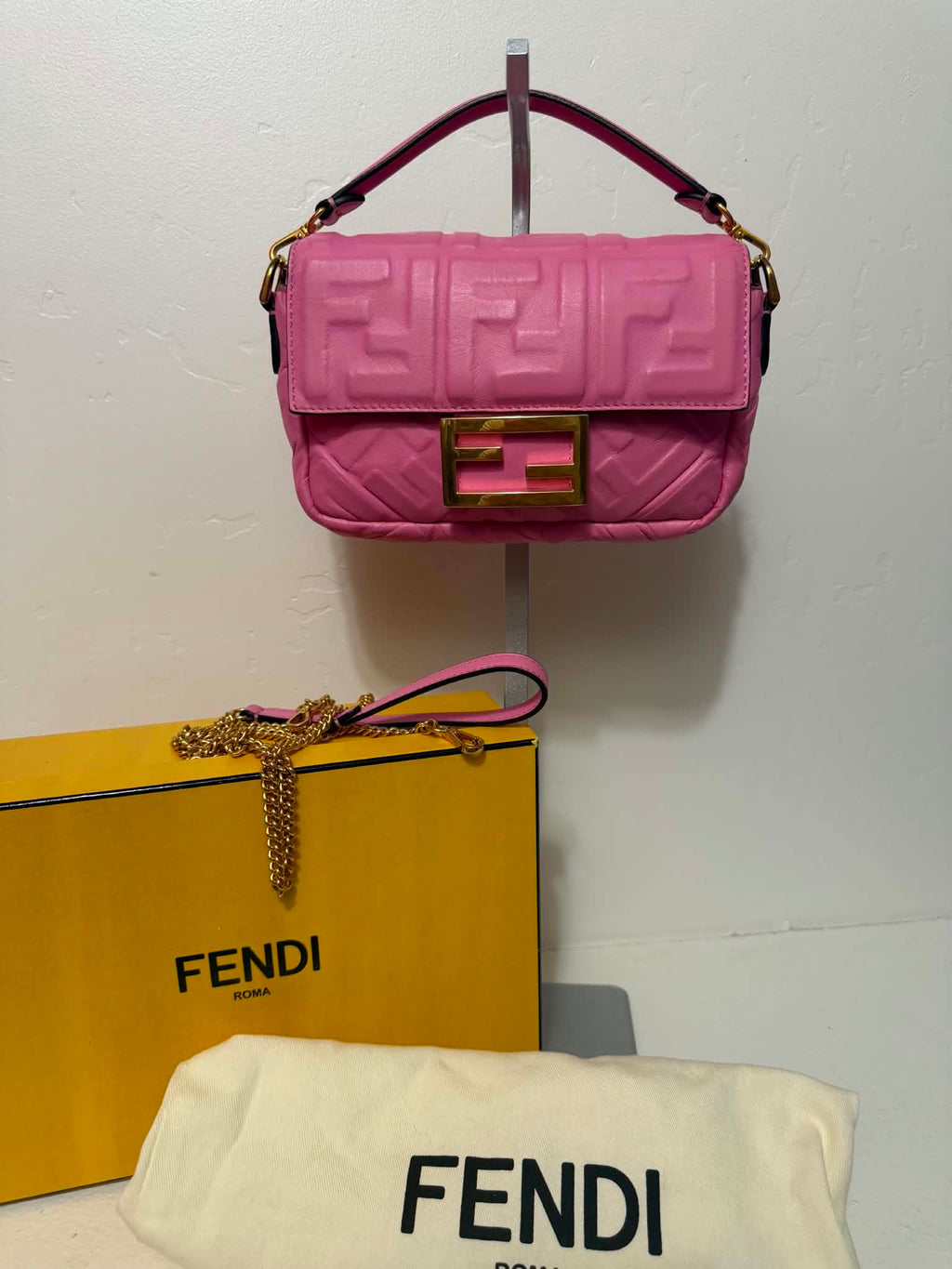 [ PRE LOVED ] FENDI Baguette Vegan Leather Handbag